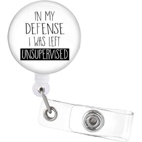 Badge Reel Retractable with Alligator Clip ​Funny Badge Holder Fun Badge Accessory Nurse Office Worker Teacher Student Name ID Decor