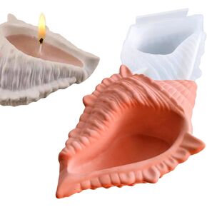 Wehous Large Conch Silicone Mold Unique Conch Shaped Tray Resin Concrete Mold 3D Candle Vessels Trinket Holder Container Epoxy Mold Marine Shell Storage Tray Casting Clay Craft Mould DIY Home Decor