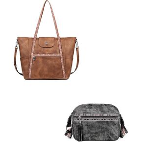 FADEON Large Laptop Tote Bag for Women and Crossbody Bags Purses