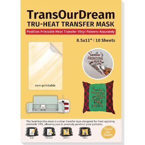Transourdream ، قناع نقل Tru-Heat للفينيل الداكن القابل للطباعة (10 صفائح ، 8.5x11 ")