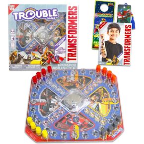 Transformers Pop Up Board Game - Bundle with Transformers Board Game for Kids with Pop Up Dice Plus Tattoos, More | Transformers Games for Birthday Party