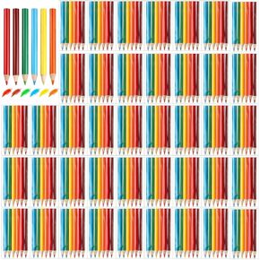 200 Sets Mini Colored Pencils 3.5 Inch Portable Short Fat Color Pencil Bulk Coloring Pencils Pre Sharpened Drawing Colored Pencil for Kids Children Painting Classroom, 6 Assorted Colors in Kuwait