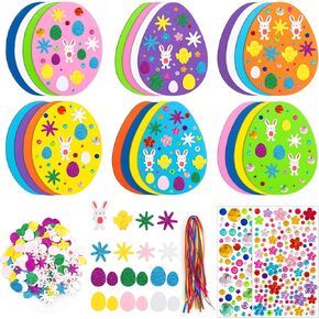 Riceduo Easter Crafts for Kids ، 250 pcs east easter egg foam kit kit ، 3 styles legh form form charces rolears ، diy carpss decorations for Kids Party Favors Supplies