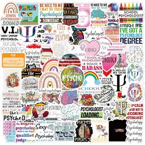 122Pcs Psychology Stickers Graffiti Aesthetics Waterproof Vinyl for Kids Girls Boys Teens Adults for Water Bottles Laptop Suitcase for Birthday Party Supplies Halloween Decoration Favors
