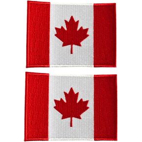 Canada Flag Iron-On-On/Sew-On Desproidered Patch للسترات/حقائب الظهر/القبعات ، 3.5 × 2.5 بوصة ، (2 أجهزة كمبيوتر)-بواسطة Mr. Patches