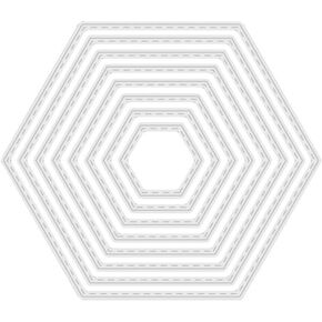 BUZHI 8 Pieces Hexagon Background Cutting Dies Metal Hexagon Die Embossing Stencils for Thanksgiving Christmas Greeting Card Paper DIY Craft Decoration