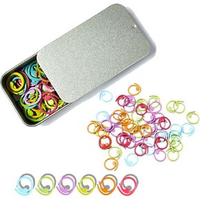 Wonafa 60 PCS علامات غرزة للحياكة ، عدادات غرزة للكروشيه ، علامات غرزة الكروشيه علامات غرزة المعادن رنين الكروشيه للكروشيه (المدارية)