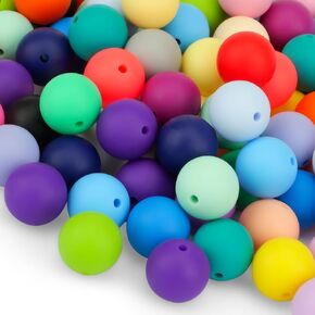 حبات السيليكون 130 PCS 15 مم حبات السيليكون بالسيليكون للسيليكون للبريليت مجوهرات مجوهر
