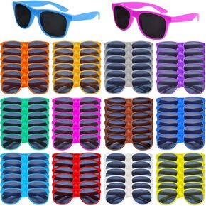 Sunglasses Bulk Party Favors ,72 Pack 12 Colors Neon Party Sunglasses,80’s Style Plastic Sunglasses Toy for Classroom Prize,Summer Pool Party, Beach Party Supplies, Gift for Birthday,Teens and Adults