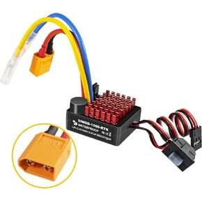 WP-1060 2-3S ESC لمقياس 1/10 ترقيات زاحف RC مع T-plug ، وضع التبديل BEC ، التحكم في السرعة المقاومة للماء 60A RC ESC للسيارات RC المحرك المصقول