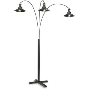 Signature Design by Ashley Sheriel Industrial Metal Arc Lamp with Adjustable Neck, Black
