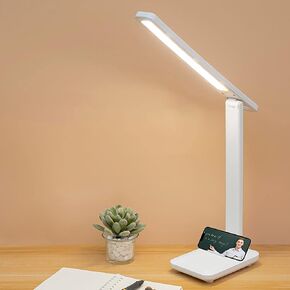 مصباح مكتب LED القابل لإعادة الشحن اللاسلكي مع بطارية 4000 مللي أمبير في الساعة - تصميم خفيف الوزن للغاية لمكتب المنزل ، والطلاب والأطفال دراسة - ضوء قراءة العين مع 3 أوضاع و Dimmer