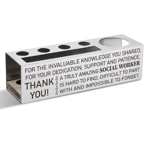 Thoughtful Gifts for Social Worker, Admiration Gifts for Social Worker, Stationery Gifts for Social Worker, Appreciation Gifts for Social Worker, Stainless Steel Pen Holder, LBA2