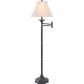 Kenroy Home 33051BBZ Wentworth Swing Arm Floor Lamp with Burnished Bronze Finish, Classic Style, 59.25" Height, 28.25" Width, 20" Depth