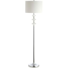 SAFAVIEH FLL4067A Lighting Collection Lottie White and Chrome 60-inch Floor Lamp, H