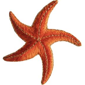 #3376 2 "× 2" Starfish Embroidery Iron على تصحيح زين (Orange)