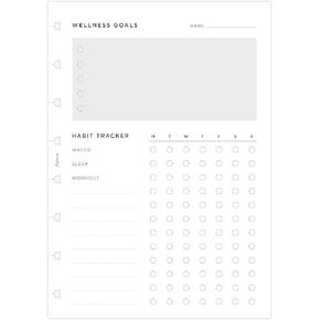 Filofax refillable Notebook A5 Wellness Trackers Refill, 152033