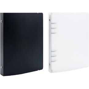 2PCS A5 6 Ring Binder Cover Clean Transparent Soft PVC for Refillable Notebook Shell withMatte surfaceforStamp & Die Storage