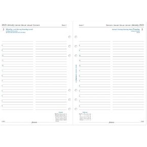 Filofax A5 day per page 5 language appointments diary - 2023, White,23-68515