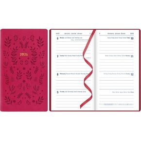 Letts of London Woodland 2025 Weekly Planner ، 12 شهرًا ، من يناير إلى ديسمبر ، ملزمة مخيط ، جيب متوسط ​​، 5.875 "× 3.125" ، متعدد اللغات ، وردي (C082174-25)