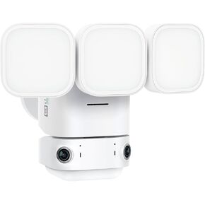 winees Floodlight Camera, 3000-Lumen LEDs, 2K HD Outdoor Security Camera, 180° Wide View, Motion Activated Light, 110dB Siren, Color Night Vision, Compatible with Alexa & Google Assistant, Wired