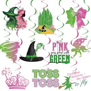 10 Pcs Witch Theme Party Decorations, Witch Birthday Party Haning Swirls Witch Theme Ceiling Decor Swirl Streamers for Witch Party Backdrop Supplies Witch Party Ceiling Swirl