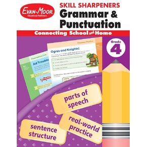 Evan-Moor Skills Sharpeners Wranbook وعلامات الترقيم ، الصف الرابع ، الأسماء ، الأفعال ، هيكل الجملة ، الموضوع ، المسند ، دليل اللغة ، ممارسة العالم الحقيقي ، الأنشطة الترفيهية ، المدرسة المنزلية ، الممارسة