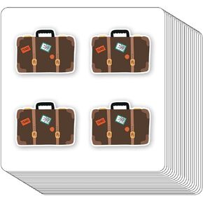 Suitcase Travel Trip Stickers, 1 Inch Luggage Vacation Scrapbooking Arts Calendar Kids Crafting 80-Pack