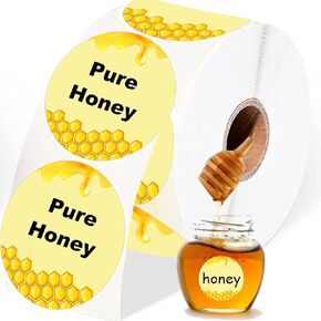 Direct Thermal Label Stickers Honey Themed Personalized Honey Labels 2 Inch - Honey Jars and Bottles Labels Honey Farm Kitchen Name Small Business Thermal Stickers for Honey Quart Jars 500 Pcs