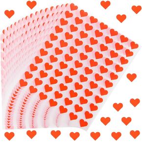 1540 Pcs Red Heart Stickers Self-Adhesive Heart Stickers Love Heart Labels Valentine's Day Stickers Decoration for Party Favors, Gift Packaging, Invitation Seals, DIY Crafts Scrapbook, 20 Sheet