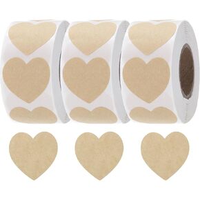 MECCANIXITY 1500Pcs Heart Stickers 1 Inch Self-Adhesive Stickers Paper Labels for DIY Crafts Wedding Party Gifts Shop Home Classroom Bottle Packaging,Laser,3 Rolls/500 Per Roll