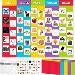 18 Sets Five Fun Senses Make a Sticker Make Your Own Stickers Scenes DIY 5 Fun Senses Games for Boys Girls Educational and Learning Activities