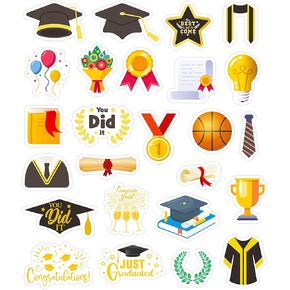 Lucleag 750 PCS Graduation Stickers for Kids, Class of 2025 Graduation Theme Stickers for Congrats Grad Party Favor Gift Cards Envelopes Candy Crafts Graduation Party Decorations