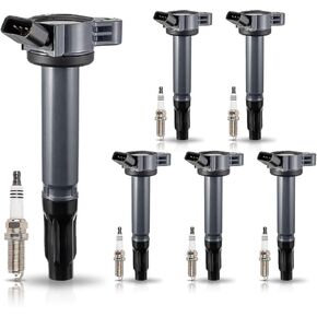 ENA Pack 6 UF487 Ignition Coil Spark Plug 3.5 V6 Compatible with Lexus Toyota Avalon Highlander Camry Highlander RAV4 Sienna Venza RX450h ES350 IS350 2007 2008 2009 2010 2011 2012 2013 2014 2015