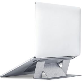 MOFT Laptop Stand for Desk, Adhesive Laptop Stand with 2 Adjustable Viewing Angles, Foldable and Portable Computer Stand Compatible with MacBook Air, MacBook Pro 11"-16", Silver