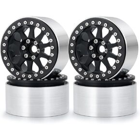 SWX 2.2 بوصة حافة العجلة 4pcs محور عجلة Beadlock لـ 1/10 RC Rock Carler Car Axial SCX10 RR10 WRAITH 90048 90018 TRX4 ترقية (أسود)