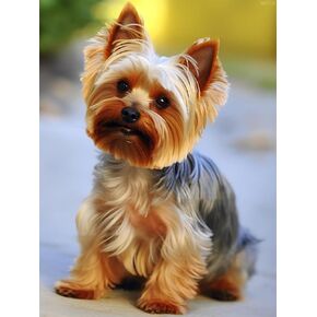 BDTTUG Diamond Painting Kits for Adults, Cute Yorkshire Terrier Puppy Dog Diamond Art DIY 5D Full Round Drill Crystal Rhinestone Arts and Crafts, for Home Decor Wall Decor 12x16inch