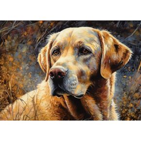 DIY 5D Diamond Art Painting by Number Kits White Labrador Dog Cross Paint with Clow Round Round Diamond Art Art Kits Wall Decoration Gift (30 × 40 سم)