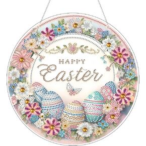 Swekke Easter Egg Egg Diamond Art Kit للبالغين ، وحجر الراين الخاص بالبالغين ، و Diy Acrylic Diamond Art Pursants معلقات حديقة منزلية معلقة زخرفة ، in Kuwait