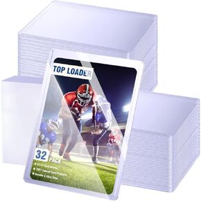 32ct Card Sleeves Hard Plastic, EDUDIIU 3" x 4" Top Loads for Cards, 35PT Hard Card Protectors, Rigid Toploads Hard Plastic for Yugioh, Baseball, Sports Cards