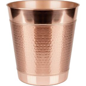 Nu Steel Hudson Copper Techative Strash Strash Small Trash Can Wastebasket ، صندوق حاوية القمامة للحمامات ، غرف المسحوق ، المطابخ ، المكاتب المنزلية - النحاس (HSC8H)