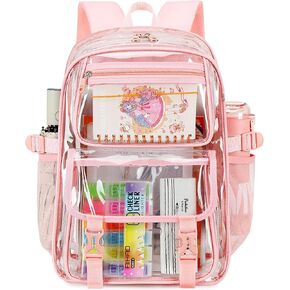 AO ali Victory حقيبة ظهر كبيرة واضحة للنساء لرجال College College College مع حقيبة قلم رصاص BACK PVC PVC شاهدها من خلال Daypack for Sport Events Foldiums ، العمل ، السفر ، مجموعة أسود in Kuwait