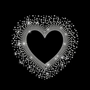 PLIGREAT Bling Heart Rhinestone Iron on Patches Hollow Heart Bling Rhinestone Iron on Transfers for Clothing Jacket Jeans Hat Hotfix Women Men T Shirt DIY Embellishment