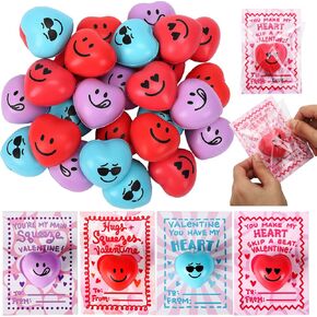 بطاقات يوم عيد الحب للأطفال-36 حزمة بطاقات Valentines (8 تصميم) و 36 حلقة Crazy Crazy Loop قابلة لإعادة الاستخدام القابلة لإعادة الاستخدام