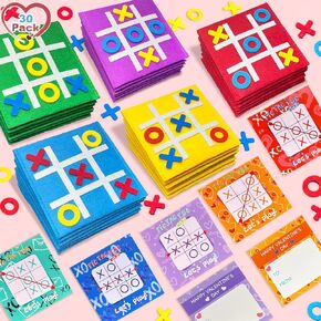 30 Pack Valentines Day Cards for Kids School Classroom with 30 Tic Tac Toe Strategic Board Games Valentine's Day Gifts Exchange Prizes Valentine Card for Kid School Class Girl Boy Party Favors