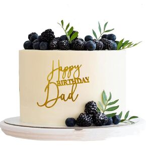 Acrylic Happy Birthday Dad Cake Topper Custom Cake Topper Gold Glitter Father Birthday Party Supplies Happy Birthday Farther Cake Decor Mustache Father’s Day Party Decorations