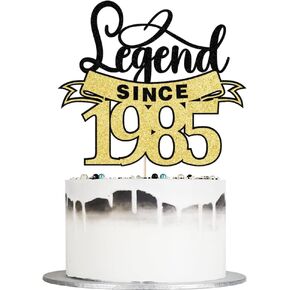 الأسطورة منذ عام 1985 كعكة توبر السعيد 40 كعكة عيد ميلاد توببر الأسود الذهب اللامع 40th عيد ميلاد/زواج الذكرى الذكرى السنوية ديكورات علامة (1985)