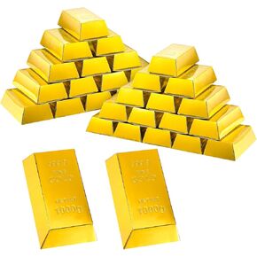 صناديق Gold Bar Party Tavor ، 30 جهازًا مُصنّعًا ، صناديق هدايا بارز ، صناديق الكنز ، رقائق الذهب ، لزخارف الكازينو القراصنة.