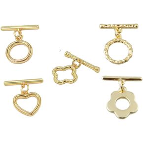 1 Box 20 Sets مختلطة 5 أنماط 14K الذهب الحقيقي مملوءة OT Clasps Clasps OT End Clasps BAR لتصنيع مجوهرات قلادة سوار (Style1)