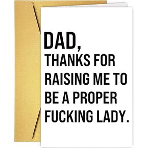 UUEFKTN Rude Fathers Day Card for Dad Father Stepfather Daddy, Funny Birthday Day Card Gift from Adult Daughter, Humor Fathers Day Gift